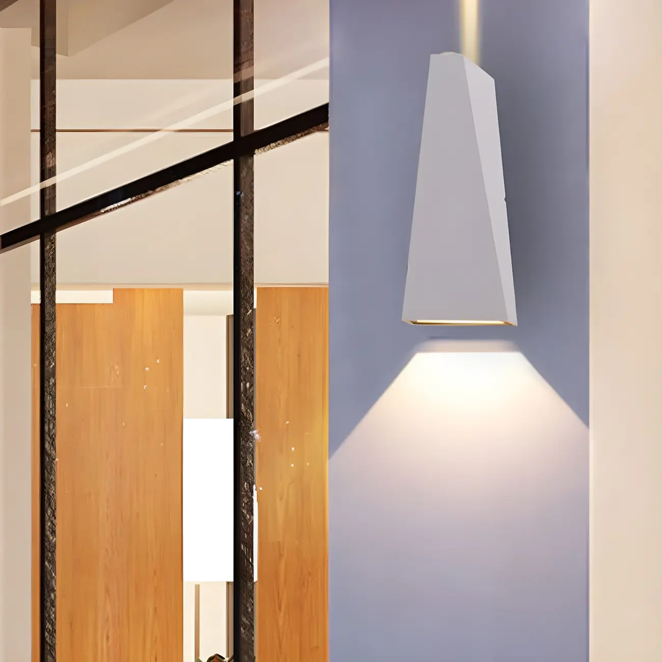 Modern Black Triangular Metal LED Outdoor Wall Light Image - 5 | homeyfad