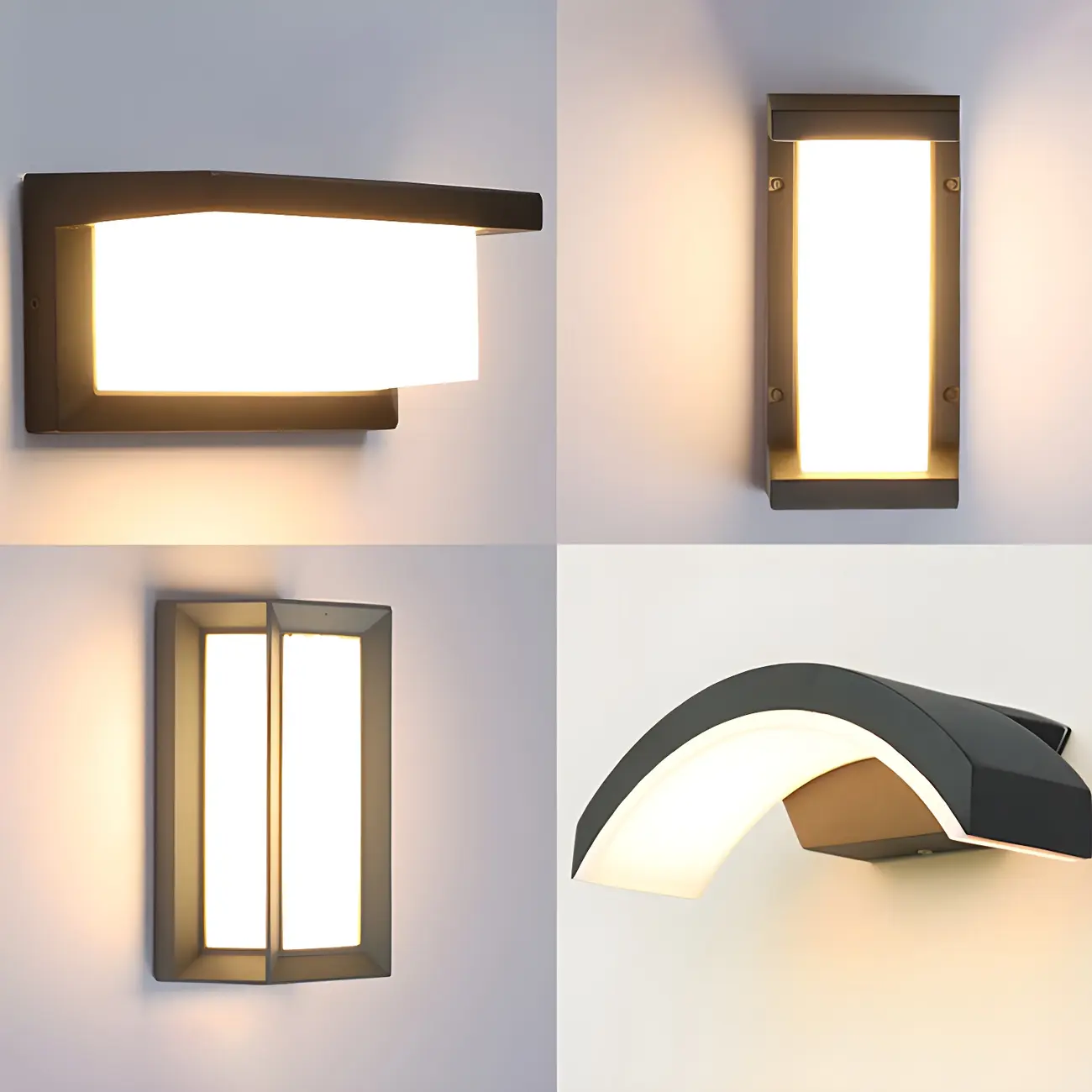 Modern Metal Black Rectangular LED Wall Light for Outdoor | homeyfad