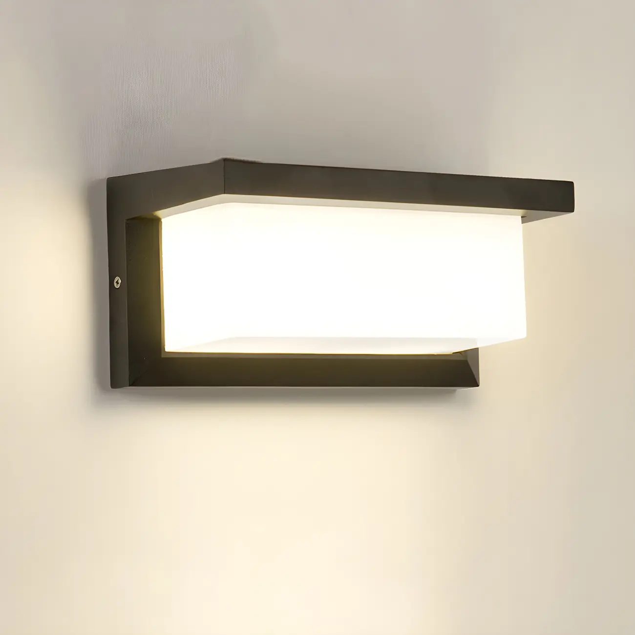 Modern Metal Black Rectangular LED Wall Light for Outdoor | homeyfad