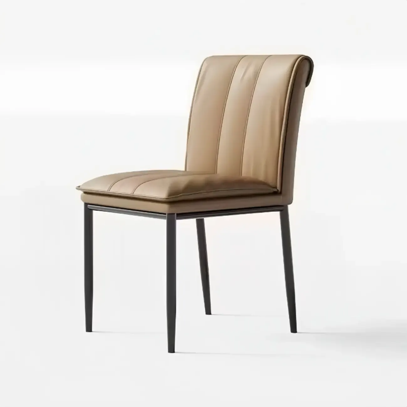 Low Back Upholstered Dining Chairs with Vertical Tufting Image - 6