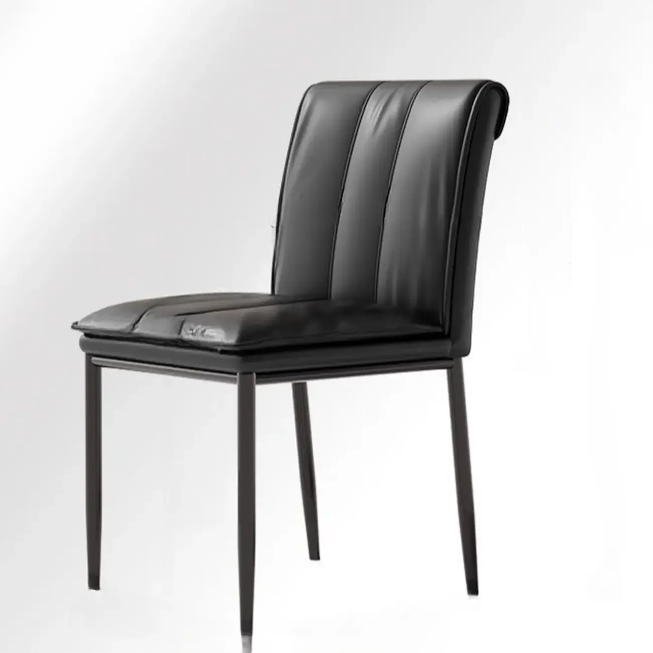 Low Back Upholstered Dining Chairs with Vertical Tufting Image - 8