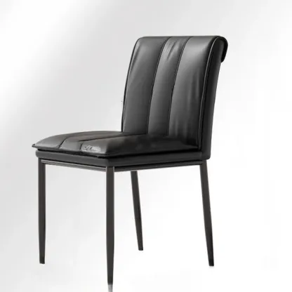 Low Back Upholstered Dining Chairs with Vertical Tufting Image - 8