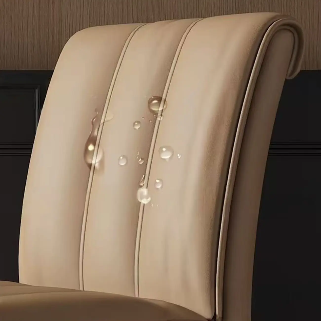 Low Back Upholstered Dining Chairs with Vertical Tufting Image - 9 | homeyfad