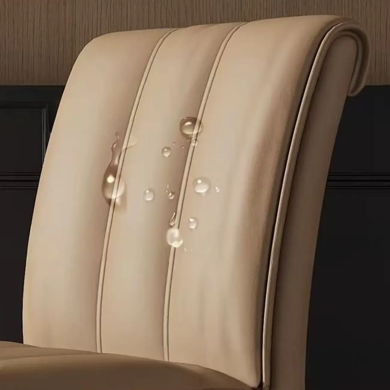 Low Back Upholstered Dining Chairs with Vertical Tufting Image - 9