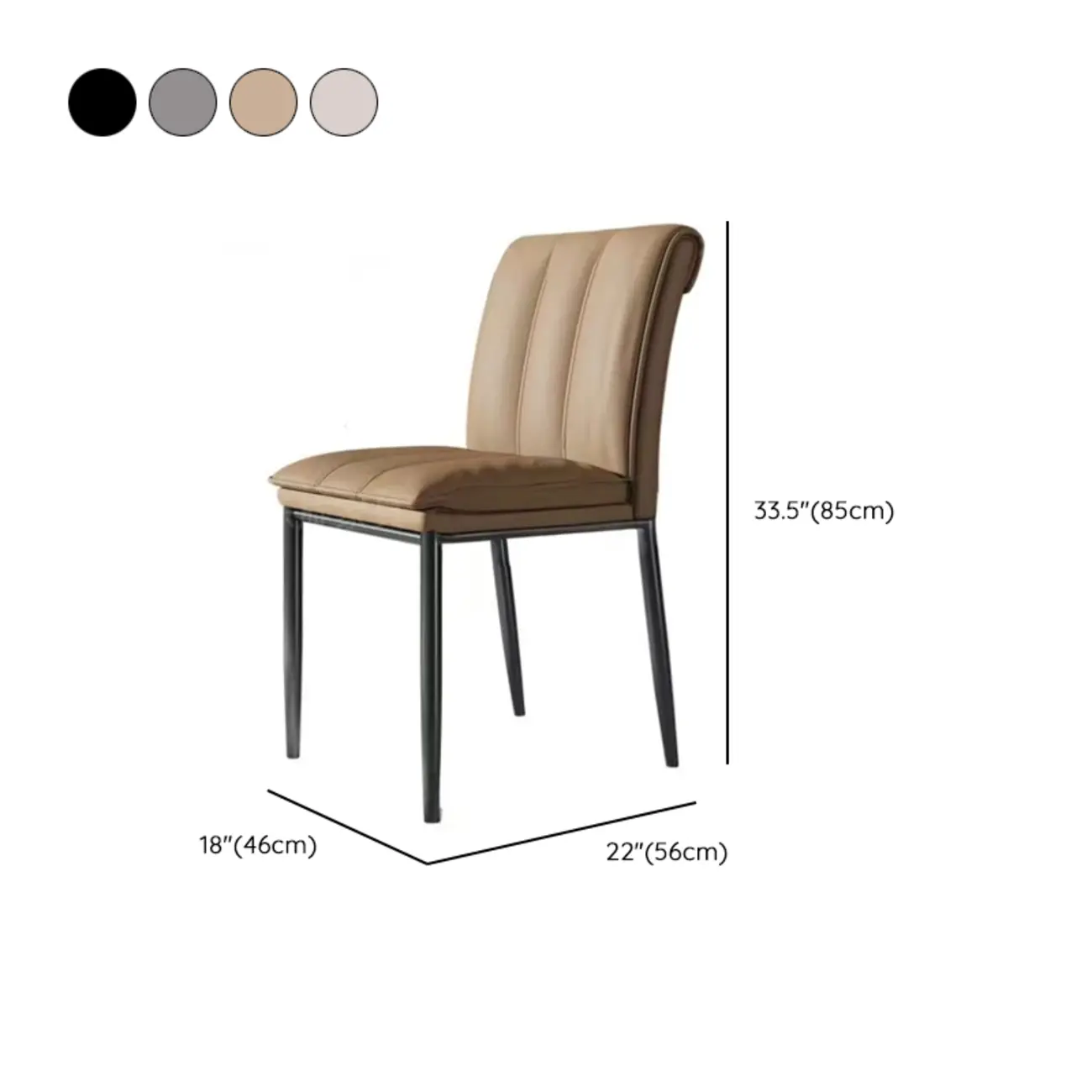 Low Back Upholstered Dining Chairs with Vertical Tufting #size | homeyfad