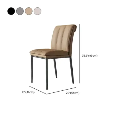 Low Back Upholstered Dining Chairs with Vertical Tufting #size