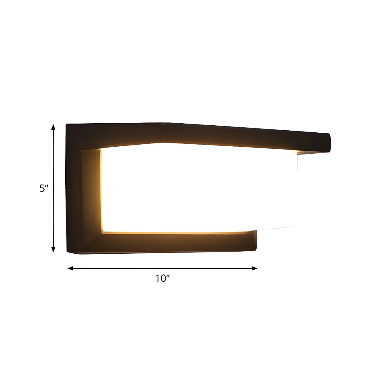 Modern Metal Black Rectangular LED Wall Light for Outdoor | homeyfad
