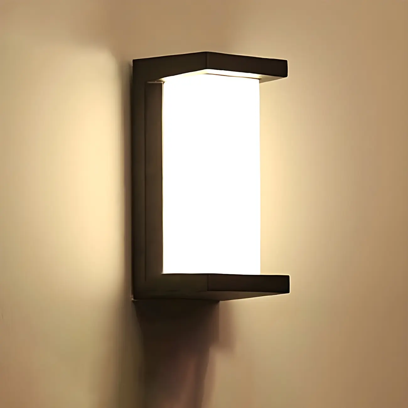 Modern Metal Black Rectangular LED Wall Light for Outdoor | homeyfad