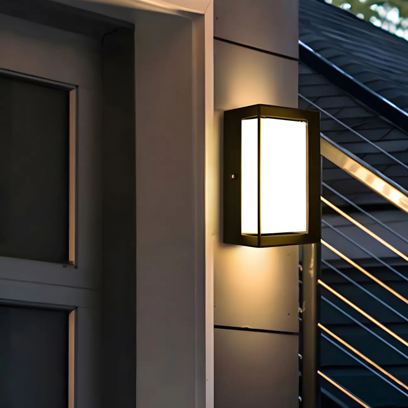 Modern Metal Black Rectangular LED Wall Light for Outdoor | homeyfad