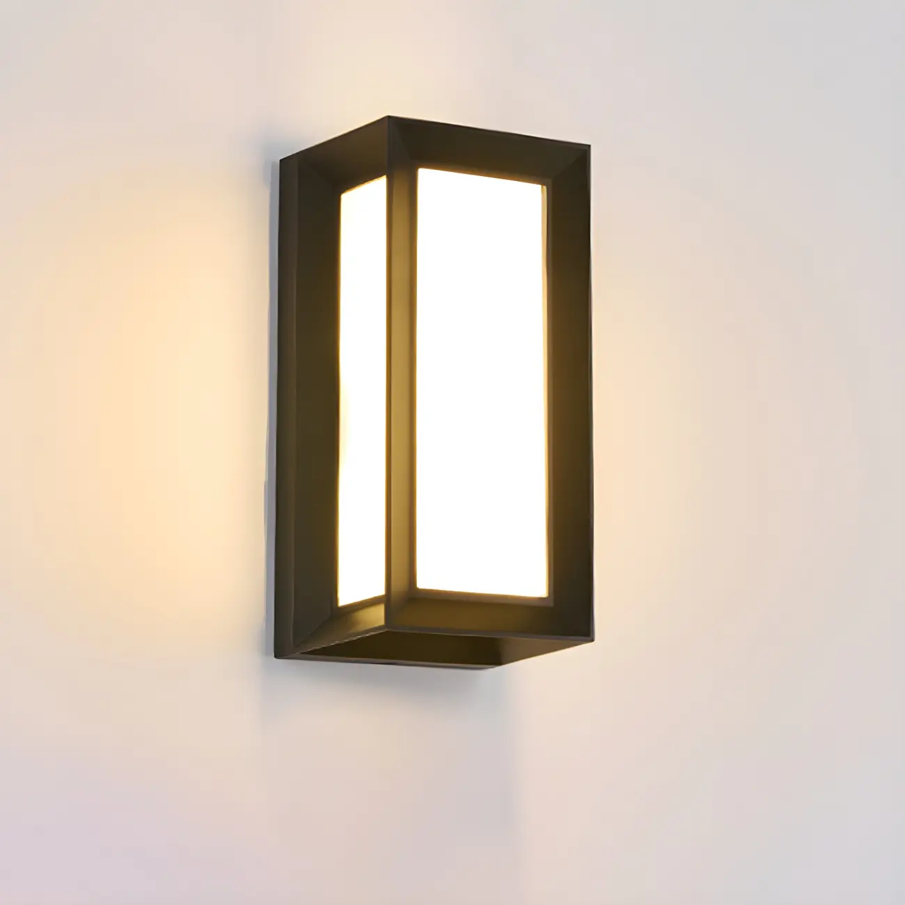 Modern Metal Black Rectangular LED Wall Light for Outdoor | homeyfad