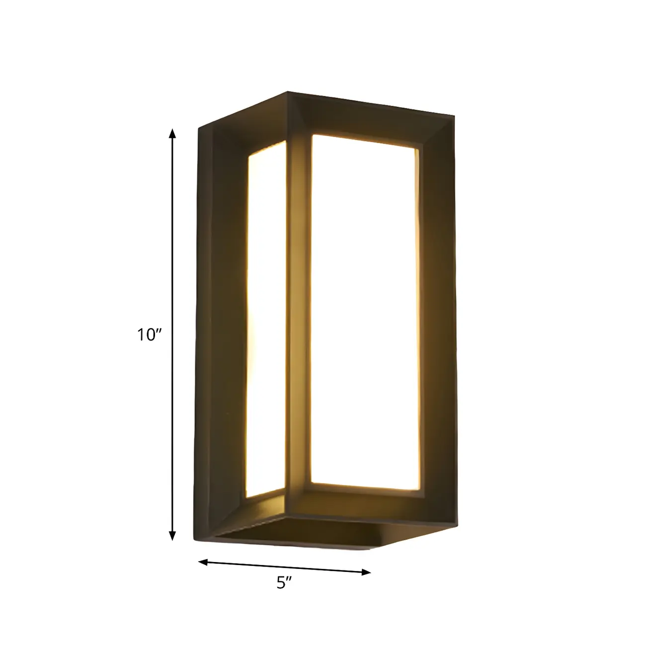 Modern Metal Black Rectangular LED Wall Light for Outdoor | homeyfad