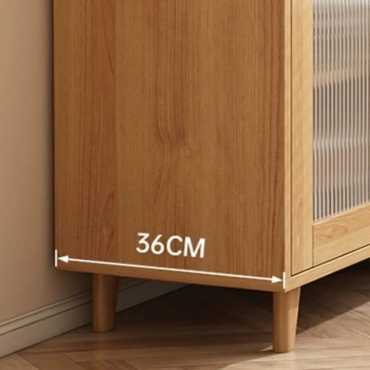 Modern Wood Narrow Sideboard with Sliding Doors Image - 5 | homeyfad