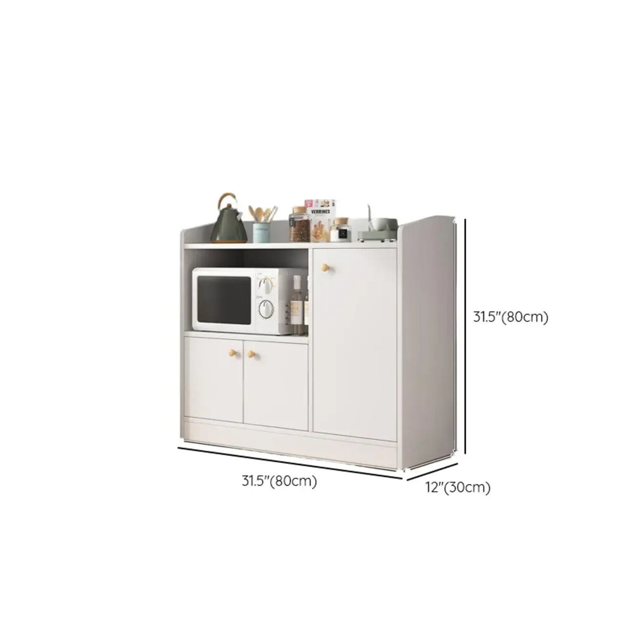 Modern Wood Narrow Sideboard with Sliding Doors #size