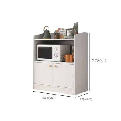 Modern Wood Narrow Sideboard with Sliding Doors Image - 21