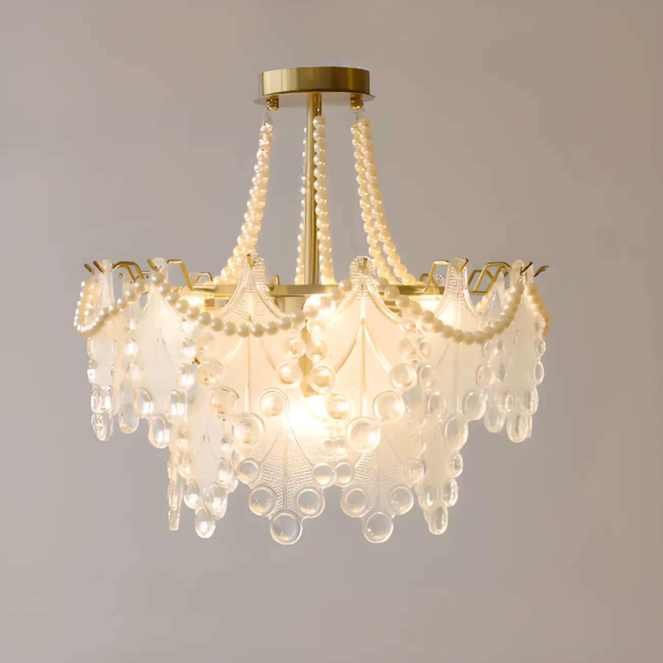 Gold Crystal Beads Chandelier with Elegant Design Image - 2 | homeyfad