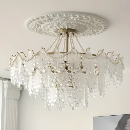 Gold Crystal Beads Chandelier with Elegant Design Image - 6