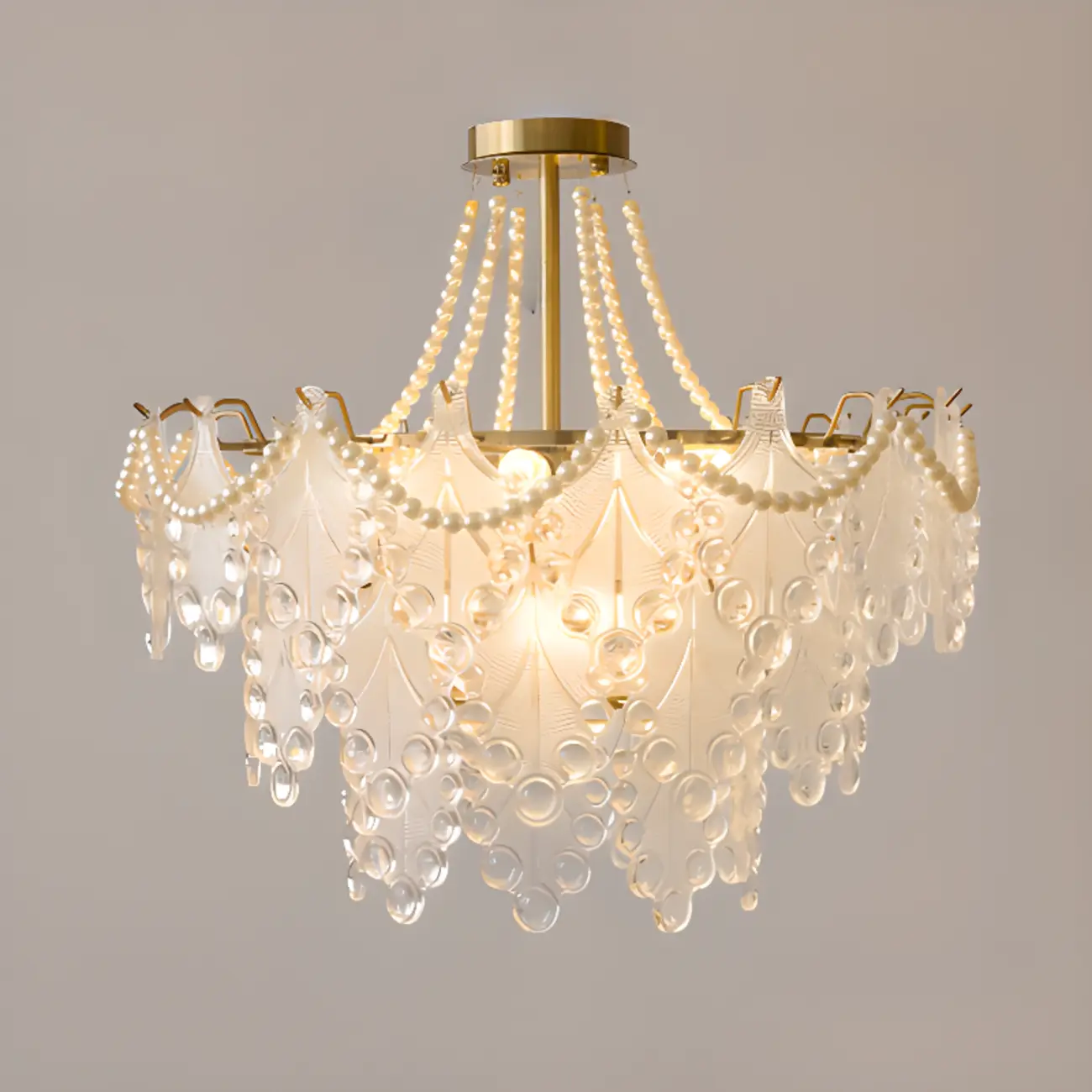Gold Crystal Beads Chandelier with Elegant Design Image - 7 | homeyfad