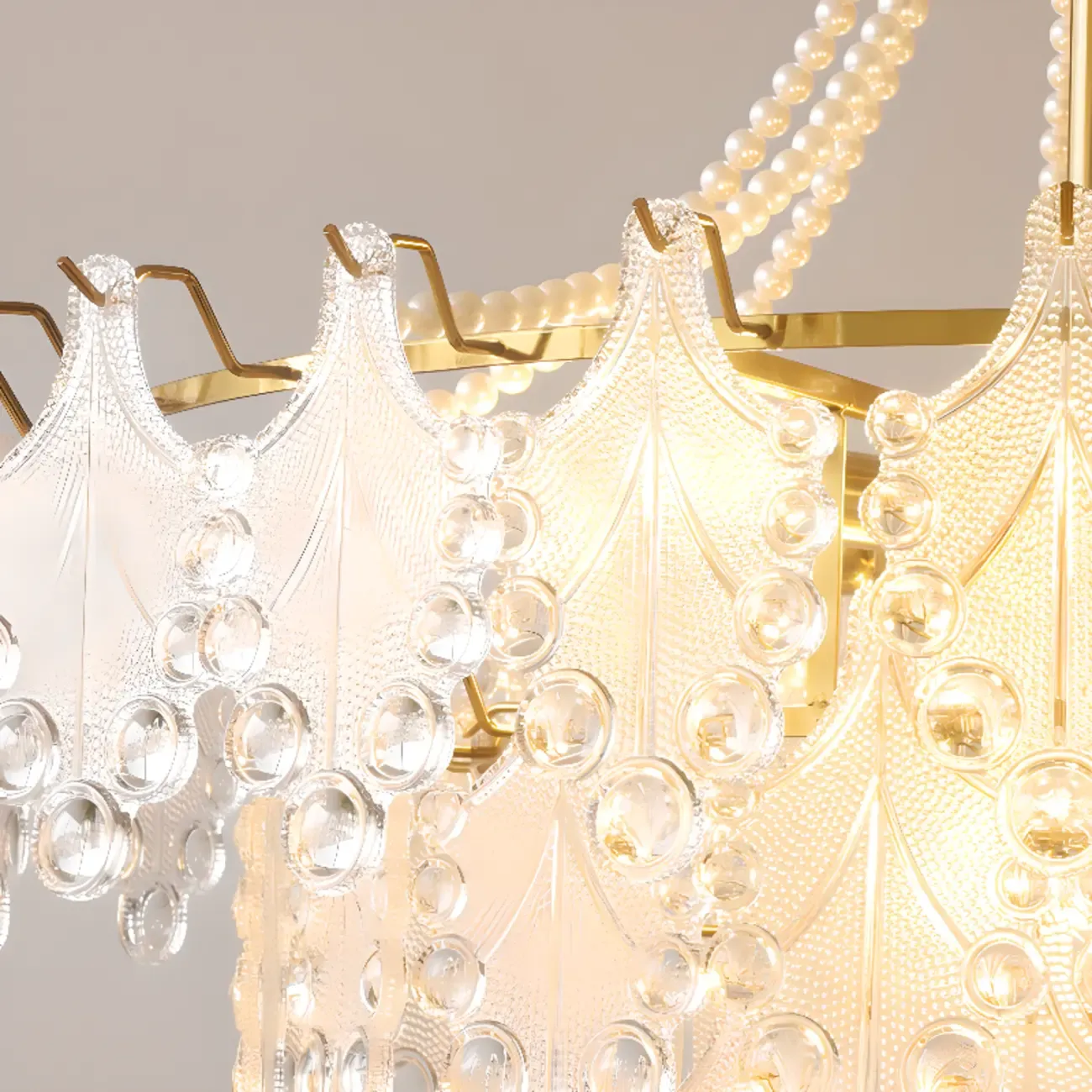 Gold Crystal Beads Chandelier with Elegant Design Image - 8