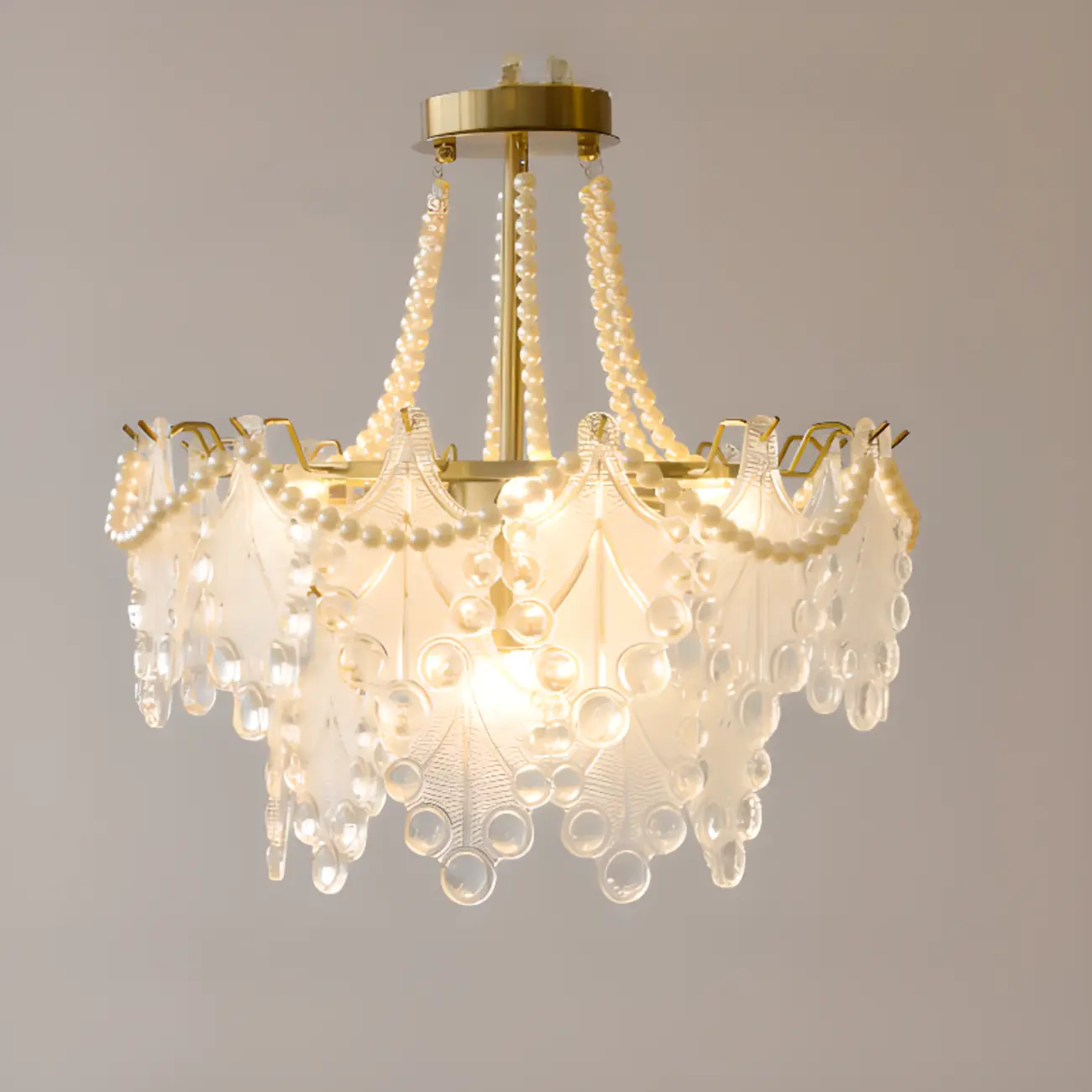 Gold Crystal Beads Chandelier with Elegant Design Image - 9 | homeyfad