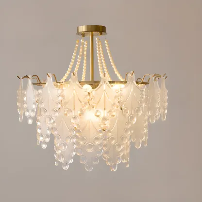 Gold Crystal Beads Chandelier with Elegant Design Image - 11