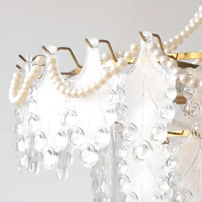 Gold Crystal Beads Chandelier with Elegant Design Image - 12