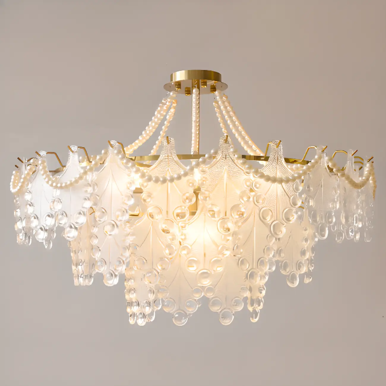Gold Crystal Beads Chandelier with Elegant Design Image - 13 | homeyfad
