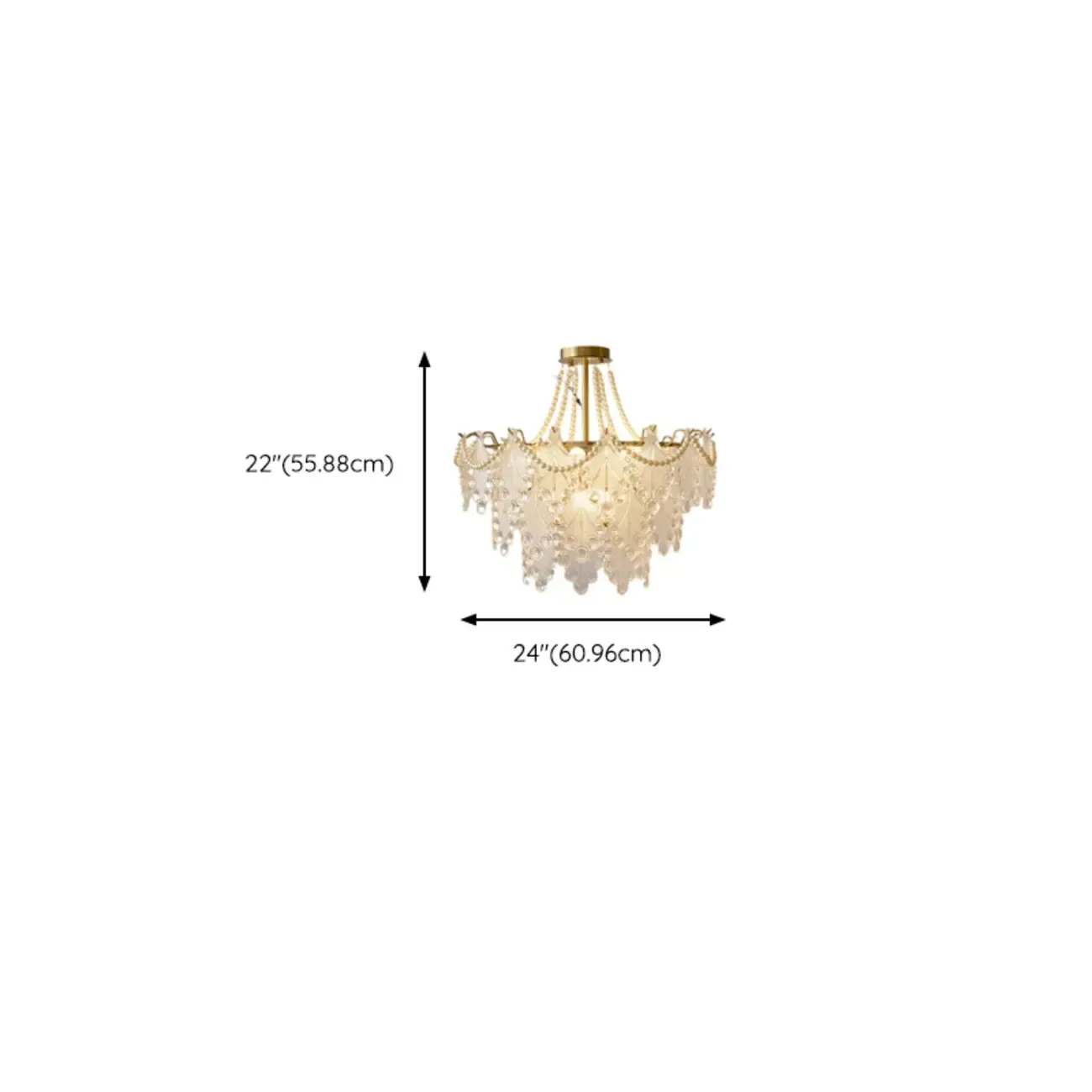 Gold Crystal Beads Chandelier with Elegant Design Image - 19