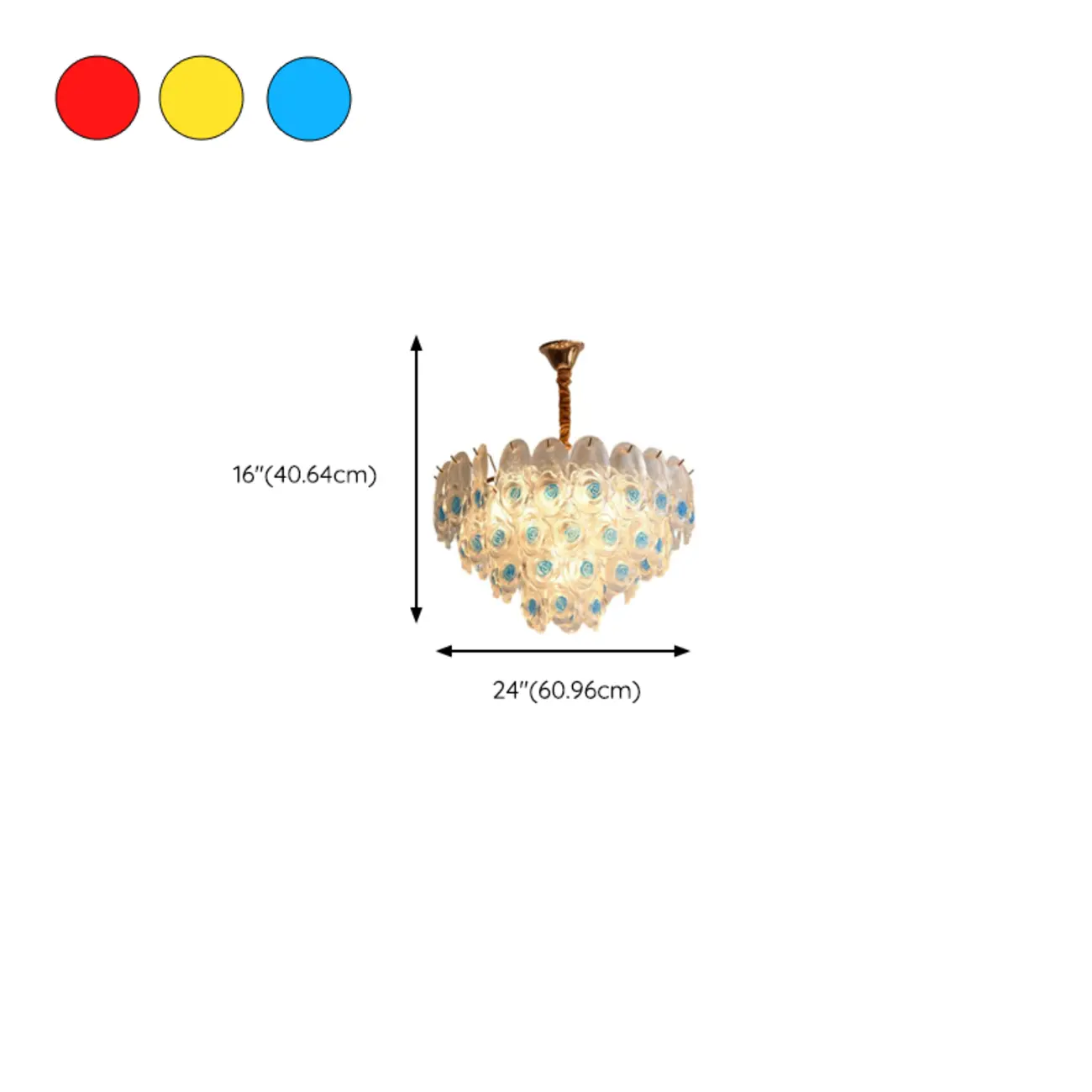 Gold Glass Floral Design Crystal Chandelier Lights Image - 12 | homeyfad