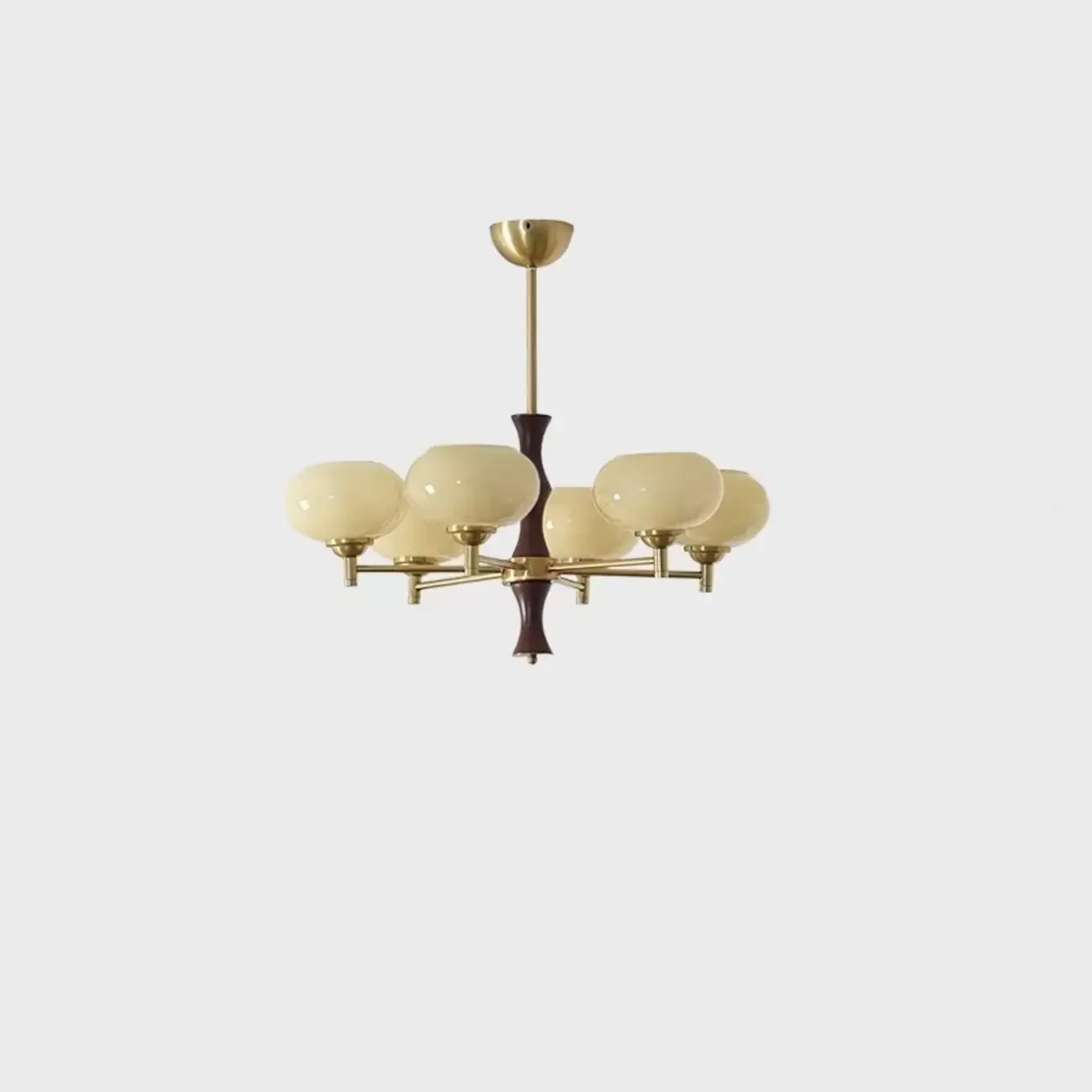 Vintage Elegant Gold Glass Linear Geometric Chandelier Image - 8