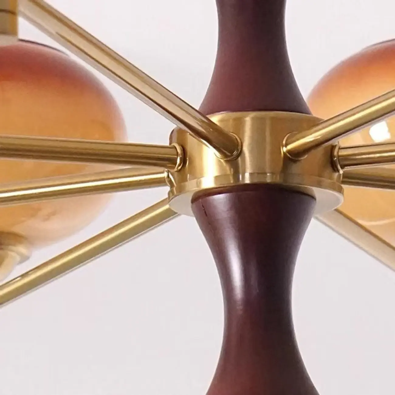 Vintage Elegant Gold Glass Linear Geometric Chandelier Image - 4 | homeyfad