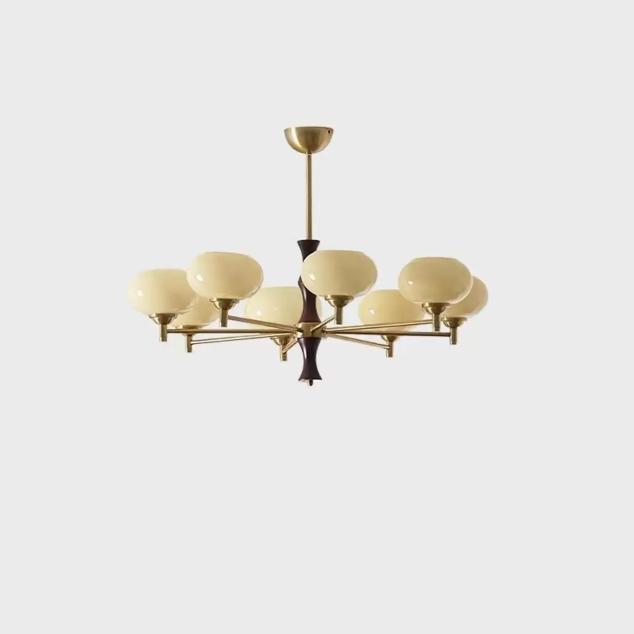 Vintage Elegant Gold Glass Linear Geometric Chandelier Image - 10