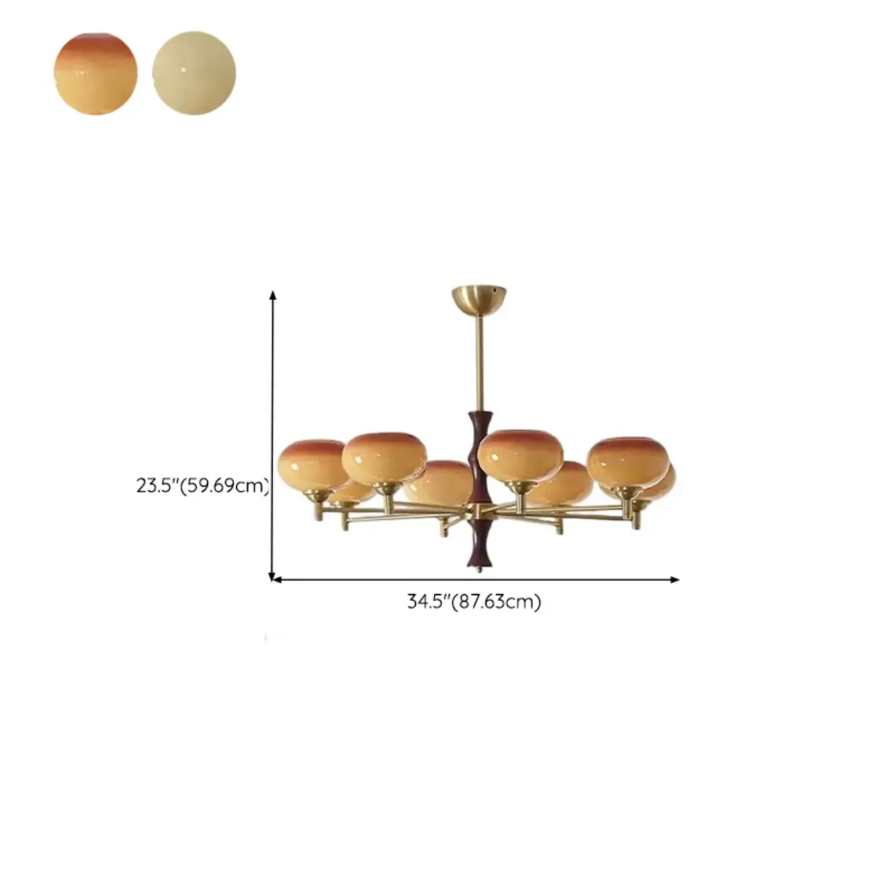 Vintage Elegant Gold Glass Linear Geometric Chandelier Image - 13