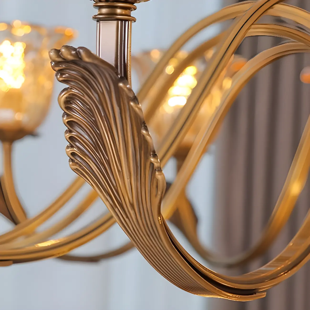 Gold Floral Glass Crystal Linear Modern Chandelier Image - 14 | homeyfad