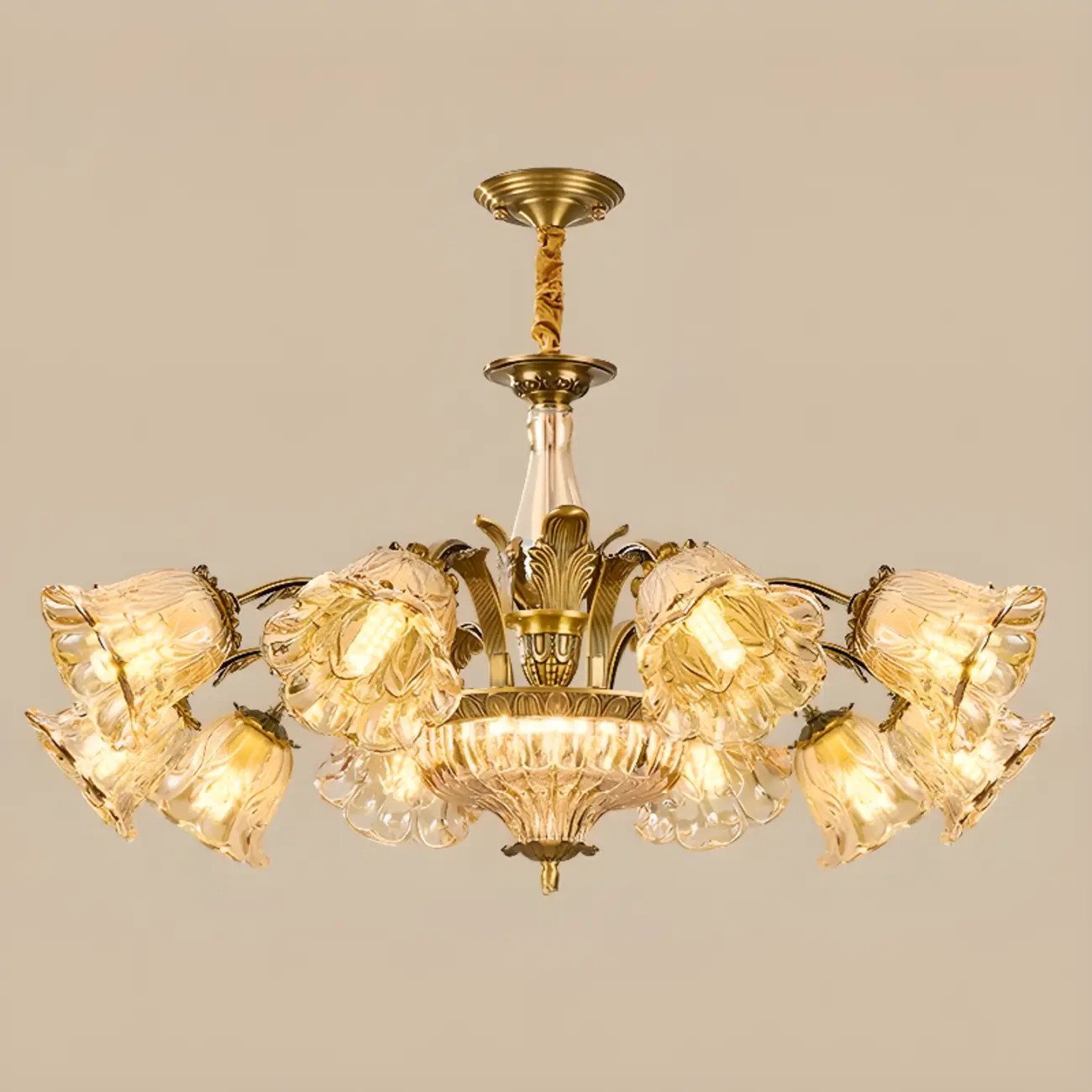 Gold Floral Glass Crystal Linear Modern Chandelier Image - 16 | homeyfad