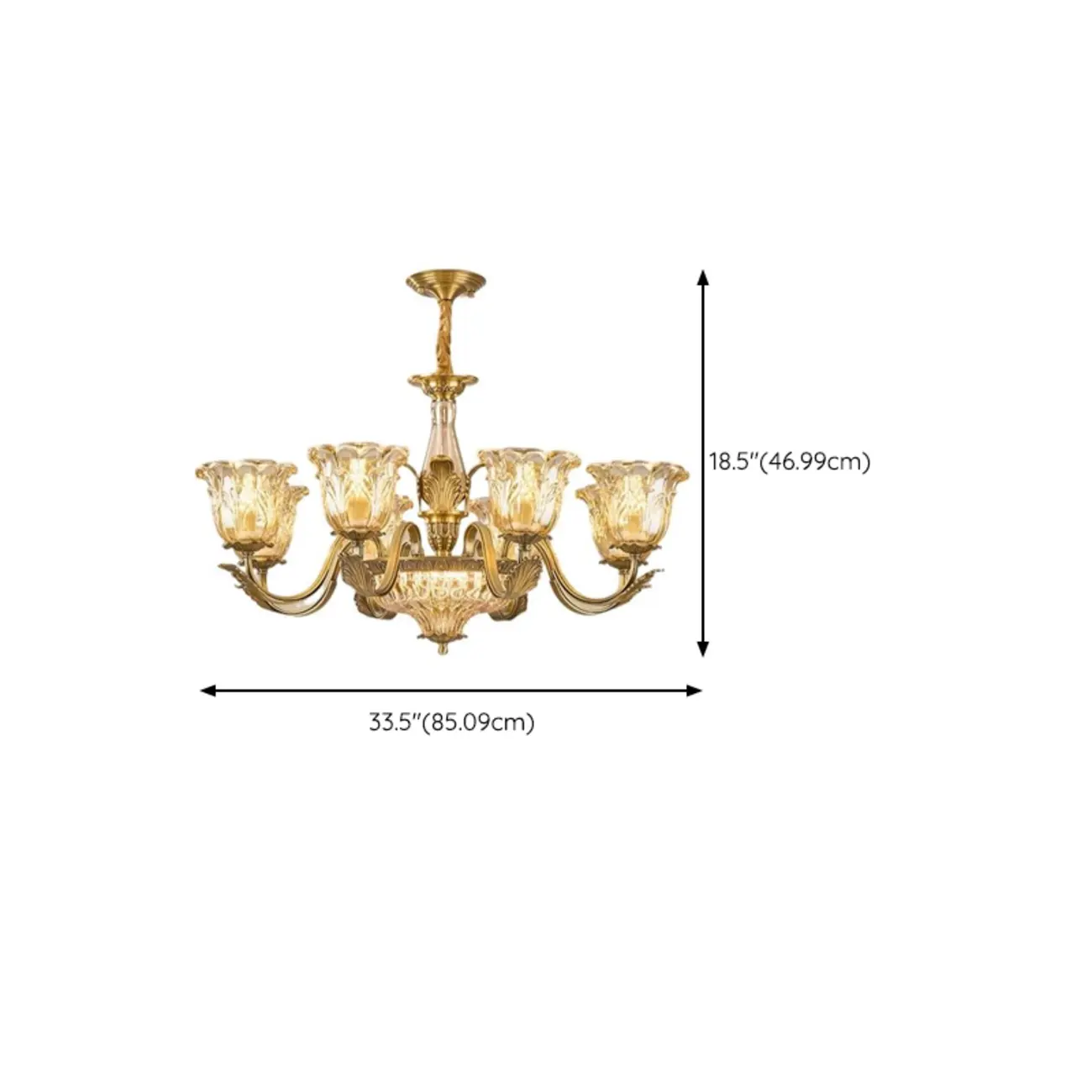 Gold Floral Glass Crystal Linear Modern Chandelier Image - 21 | homeyfad