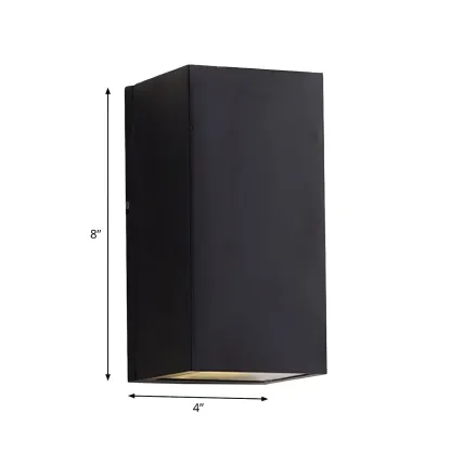 Modern Black LED Rectangular Wall Light for Outdoor Image - 5