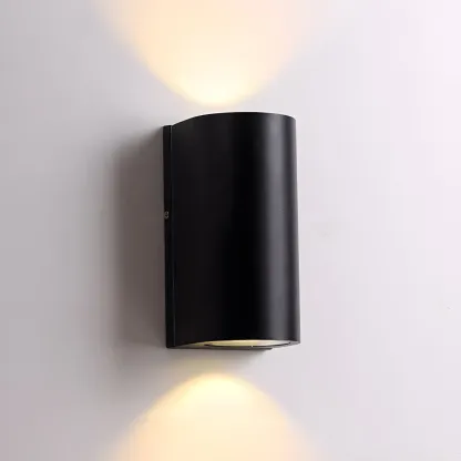 Modern Black LED Rectangular Wall Light for Outdoor Image - 10