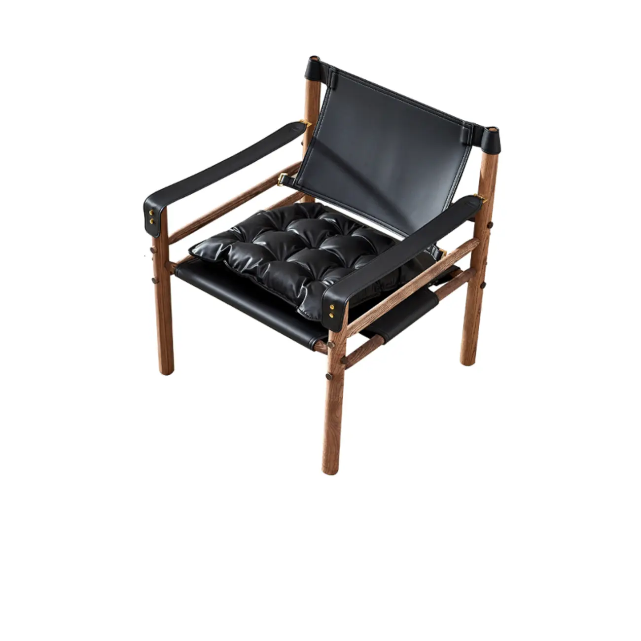 Mid-Century Modern Arm Chair Saddle Leather Living Room Image - 5 | homeyfad