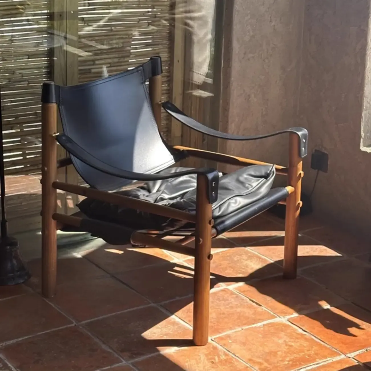 Mid-Century Modern Arm Chair Saddle Leather Living Room Image - 6