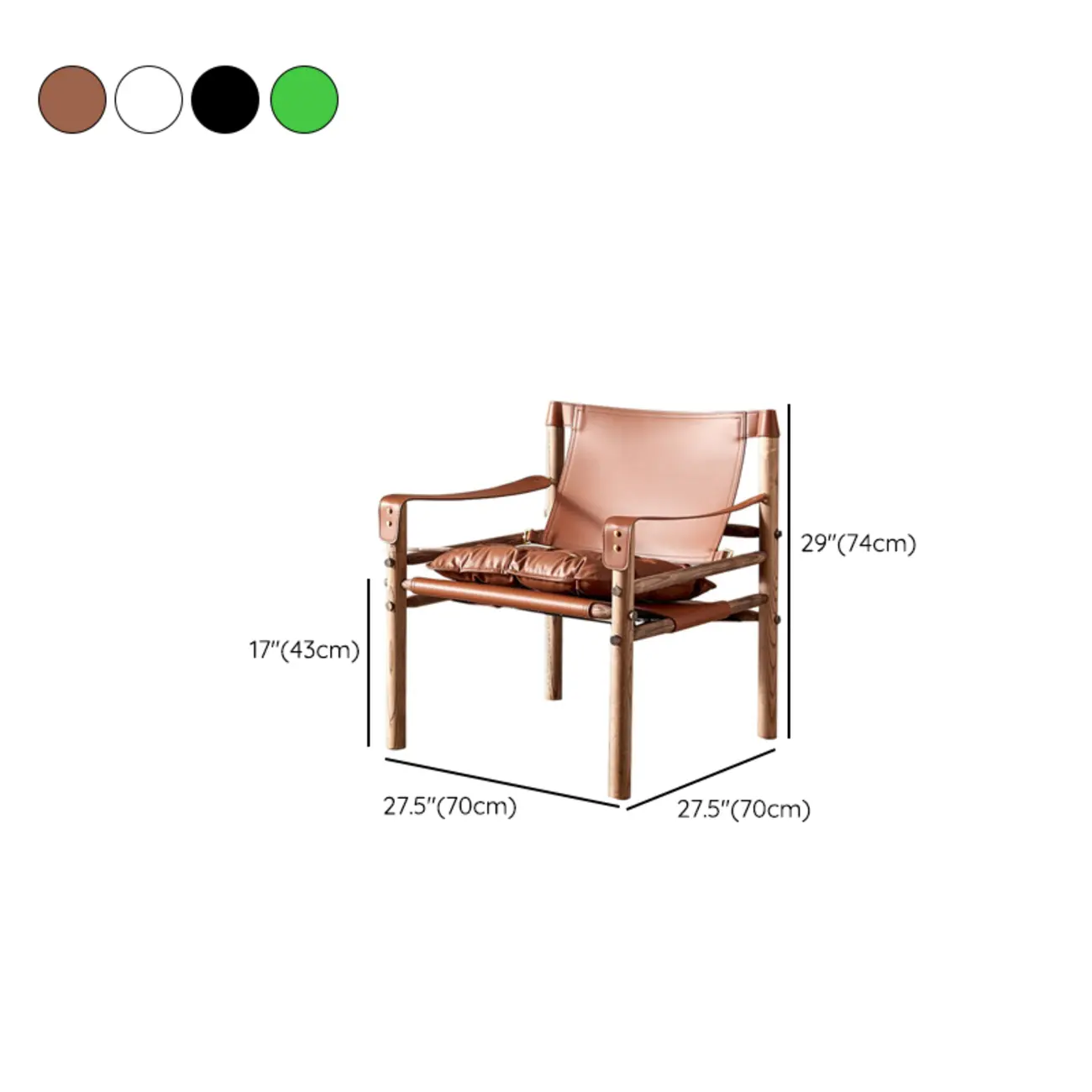 Mid-Century Modern Arm Chair Saddle Leather Living Room #size | homeyfad