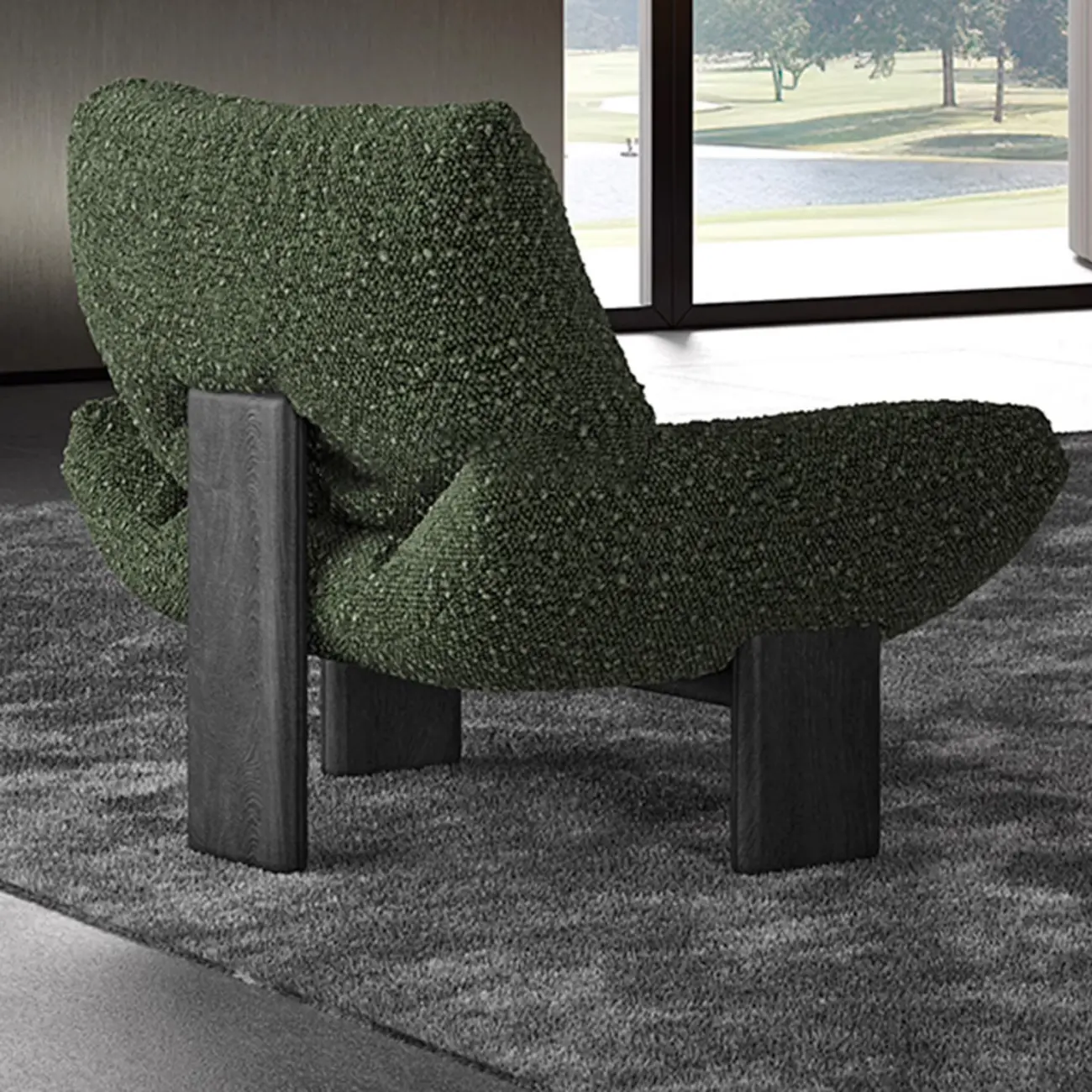 Modern Trufted Back Side Chair Loop Yarn Living Room Image - 6 | homeyfad