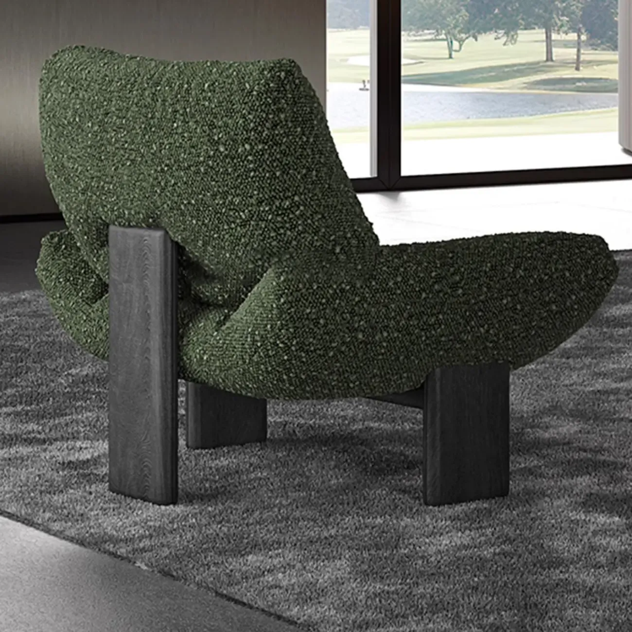 Modern Trufted Back Side Chair Loop Yarn Living Room Image - 6