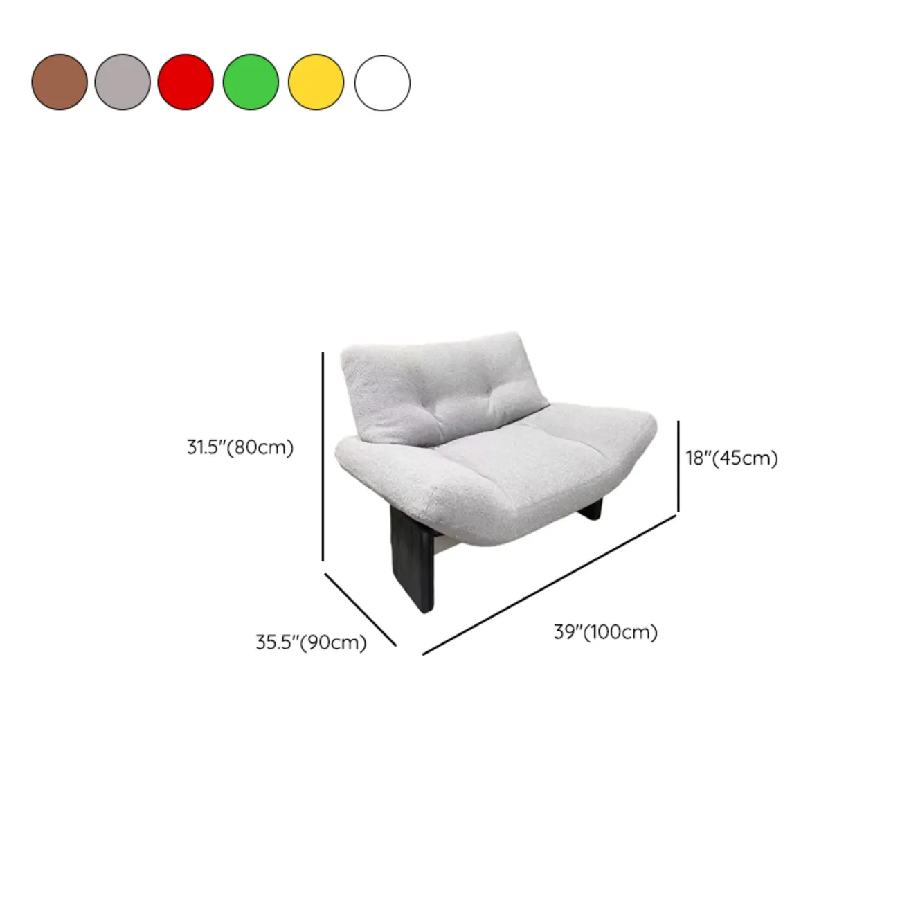 Modern Trufted Back Side Chair Loop Yarn Living Room #size | homeyfad