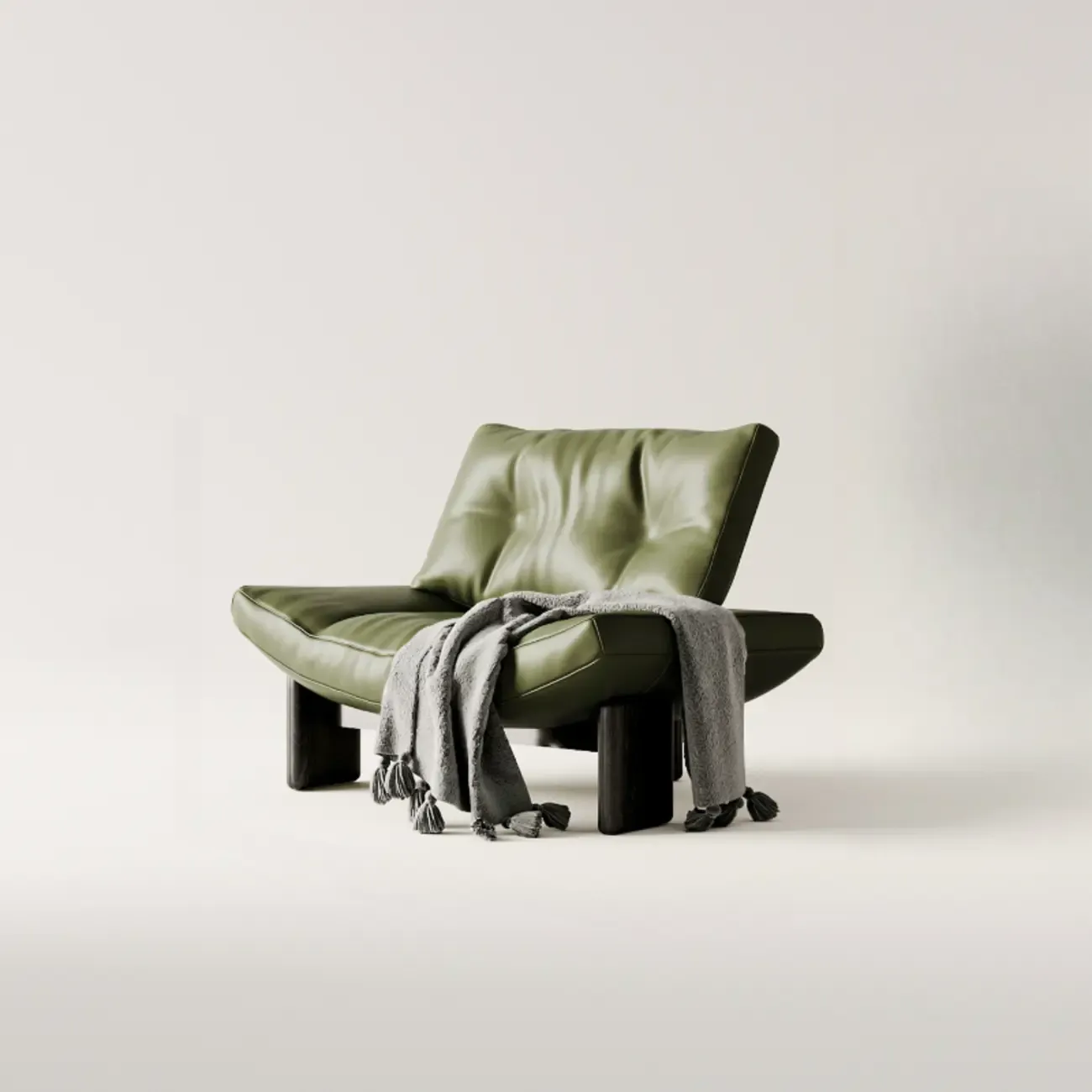 Contemporary Black Tufted Armless Chenille Accent Chair Image - 6