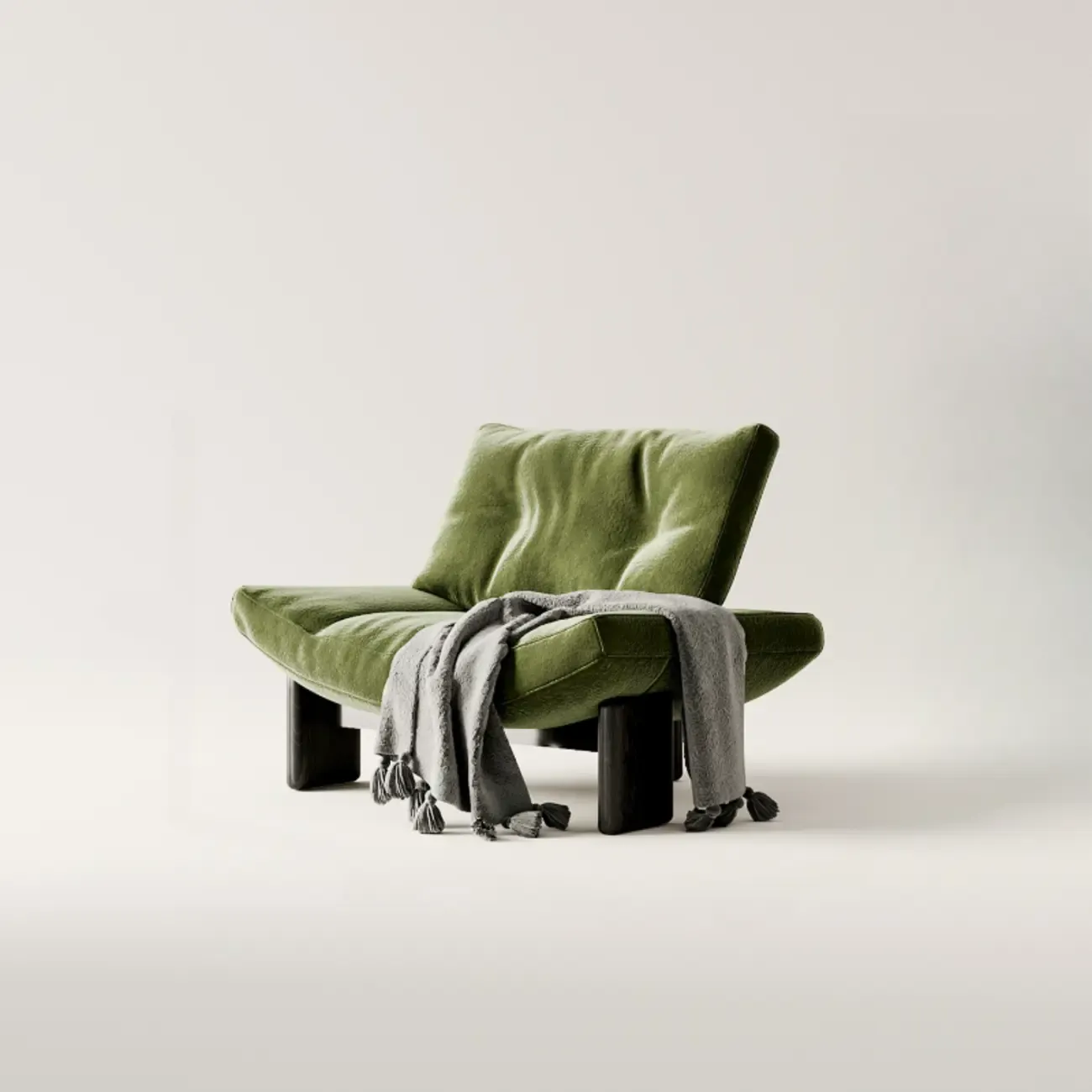 Contemporary Black Tufted Armless Chenille Accent Chair Image - 8