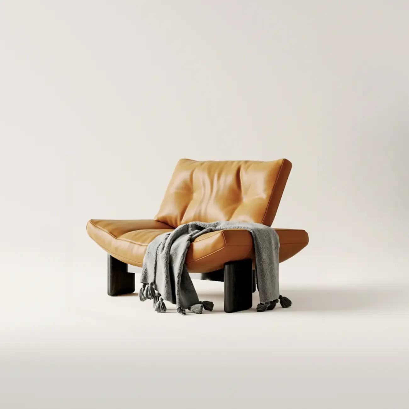 Contemporary Black Tufted Armless Chenille Accent Chair Image - 10