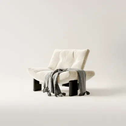 Contemporary Black Tufted Armless Chenille Accent Chair Image - 13