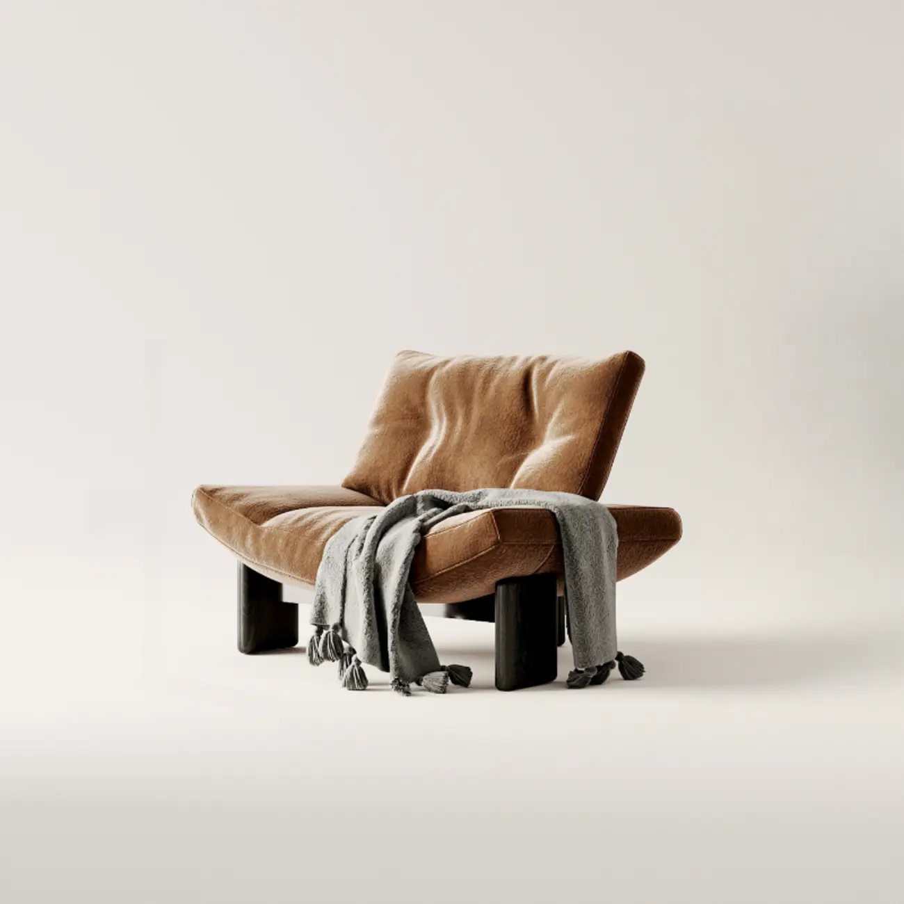 Contemporary Black Tufted Armless Chenille Accent Chair Image - 15 | homeyfad