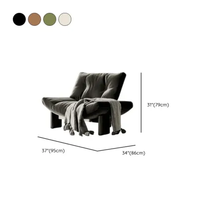 Contemporary Black Tufted Armless Chenille Accent Chair Image - 17