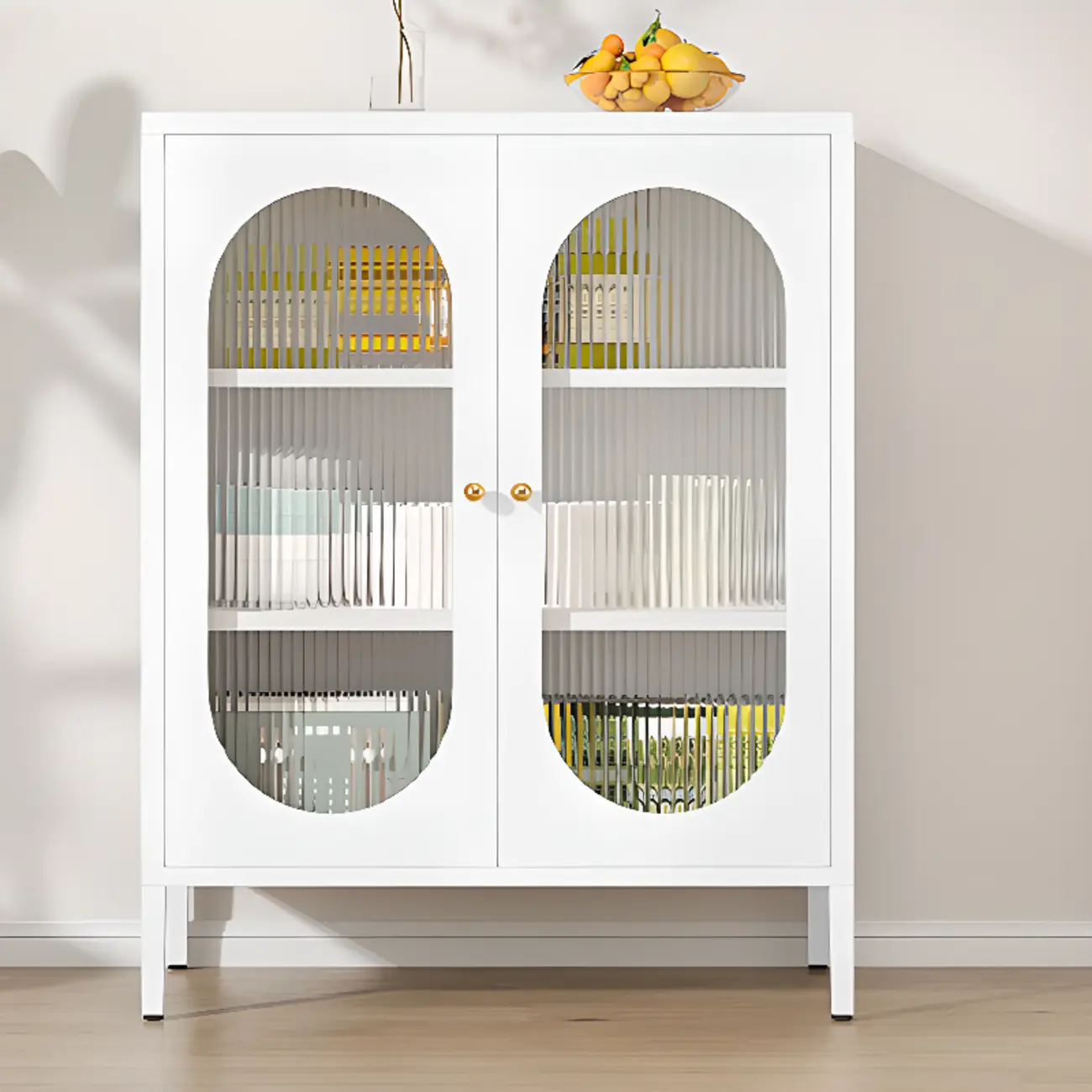 Modern Metal Buffet with Adjustable Shelf, 2/3 Doors Image - 2 | homeyfad